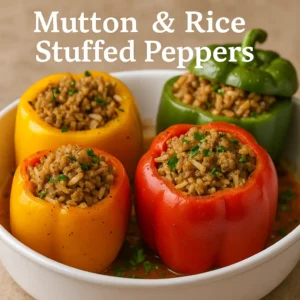 mutton & rice stuffed peppers